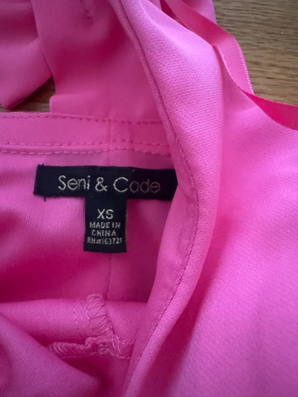 Seni & Cade Pink Bow-Back Halter Mini Dress